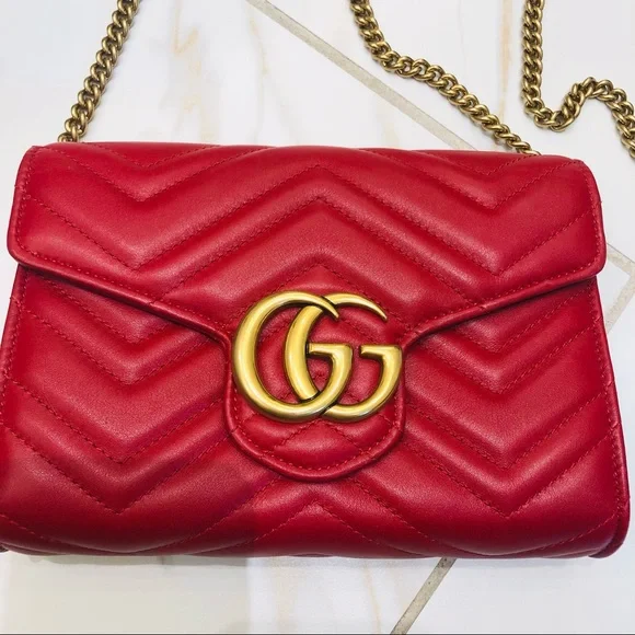SOLD TO THE REALREAL* Gucci GG Marmont Chain Wallet bag - Picture 4 of 9